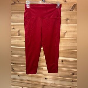 Zyia Red High-Waist Performance Leggings